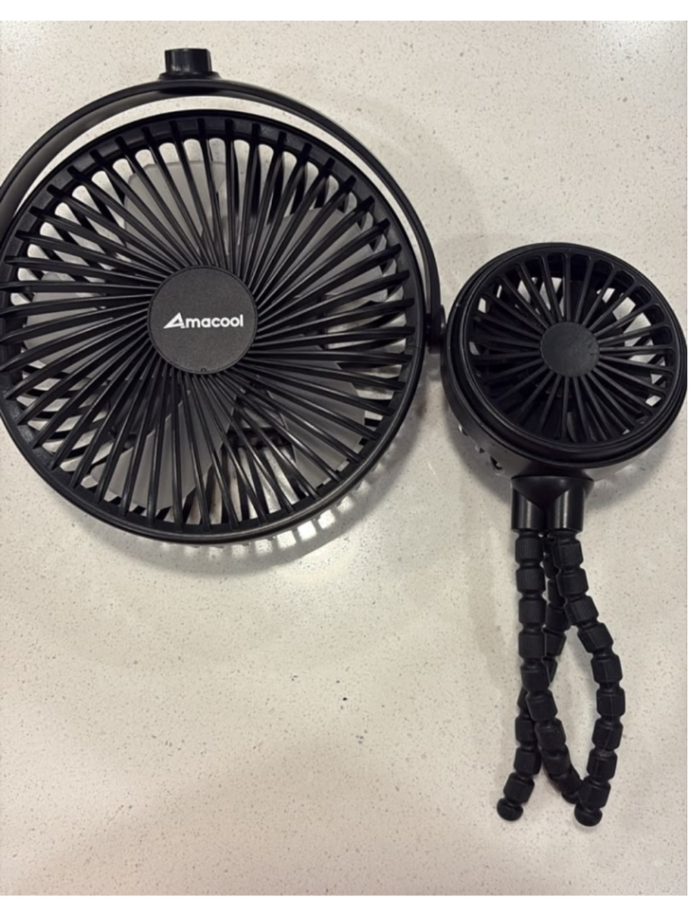 2 Pack Portable Fans Flexible Tripod Stroller Fan & Amacool Desk Fan #N42a